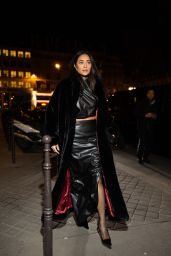Shay Mitchell Arrives at Frame Fashion Week Dinner at Caviar Kaspa in Paris 03/03/2024