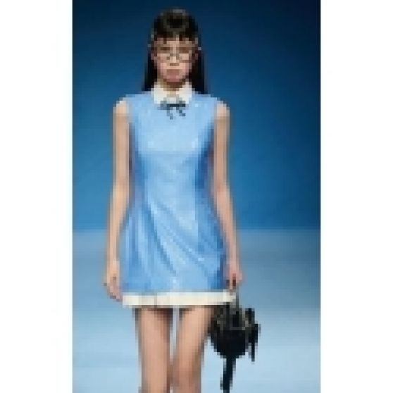 Shushu/Tong Fall 2023 Blue Collared Sleeveless Dress