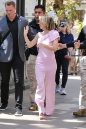 Sydney Sweeney in a Pink Jumpsuit at the Laneige Pop Up at The Grove 03/25/2024