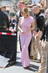 Sydney Sweeney in a Pink Jumpsuit at the Laneige Pop Up at The Grove 03/25/2024