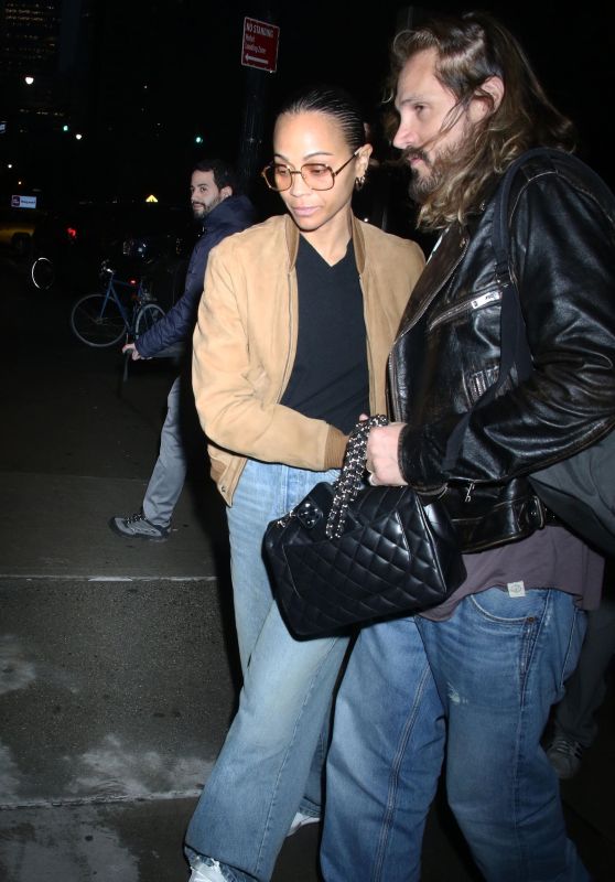 Zoe Saldana and Marco Perego Out in New York 03/27/2024