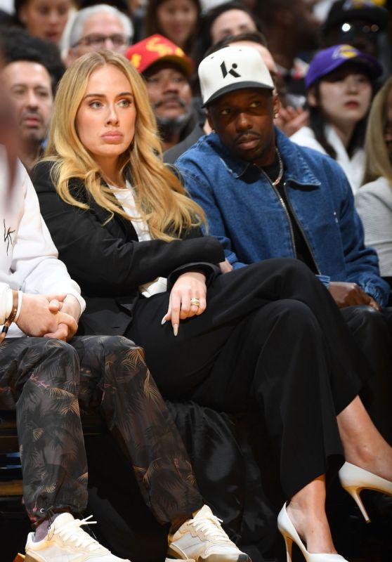 Adele and Rich Paul at LA Lakers Playoffs 04-27-2024