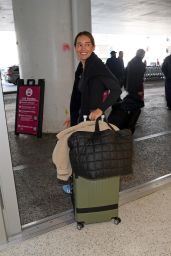 Anna Sharypova Arriving in Los Angeles Carrying a Montblanc Luggage 04-28-2024