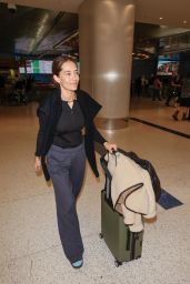 Anna Sharypova Arriving in Los Angeles Carrying a Montblanc Luggage 04-28-2024