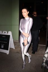 Bianca Censori in a Silver Catsuit in Los Angeles 03/31/2024
