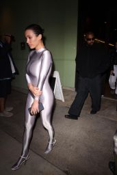 Bianca Censori in a Silver Catsuit in Los Angeles 03/31/2024