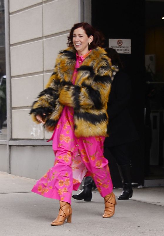 Carrie Preston Steps Out of CBS Studios in NYC 04/04/2024
