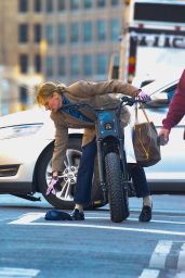 Diane Kruger on Her Electric Bike in New York City 04-26-2024