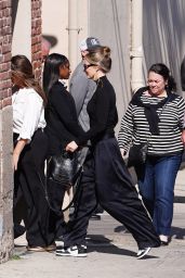 Emily Blunt Stuns in Black Louis Vuitton Turtleneck at Jimmy Kimmel Live Appearance