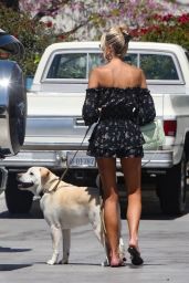 Emma Hernan Steps Out with Dog in West Hollywood: Sunny Day, Tanned Legs