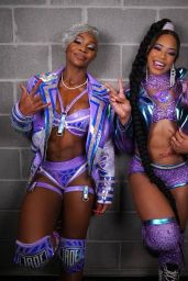 Jade Cargill and Bianca Belair - Backstage at a WWE Event 04-18-2024