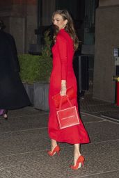 Karlie Kloss in a Red Dress in New York 04-18-2024