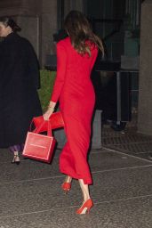 Karlie Kloss in a Red Dress in New York 04-18-2024