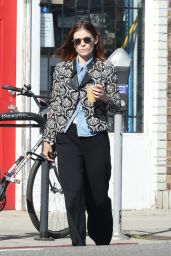Kate Marain a Patterned Floral Jacket and Black Pants in Los Angeles 04/03/2024