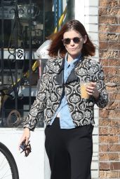 Kate Marain a Patterned Floral Jacket and Black Pants in Los Angeles 04/03/2024