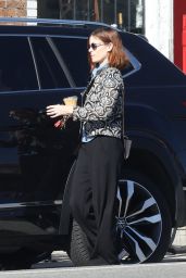 Kate Marain a Patterned Floral Jacket and Black Pants in Los Angeles 04/03/2024