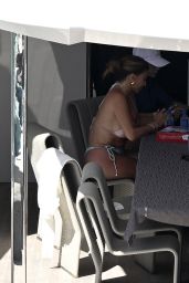 Larsa Pippen in a Baby Pink and Blue Bikini Aboard Utopia IV Superyacht in Miami Beach 03/31/2024