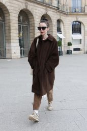 Lily Collins in Casual Outfit in Paris 04/07/2024