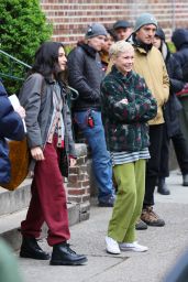 Michelle Williams and Jenny Slate at "Dying for Sex" Filming Set in Brooklyn 04-18-2024