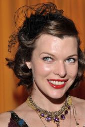 Milla Jovovich Arrives at Elton John AIDS Foundation Oscar Party in West Hollywood 03-07-2010