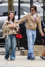 Millie Bobby Brown and Jake Bongiovi Coordinate in Style in New York 04-22-2024