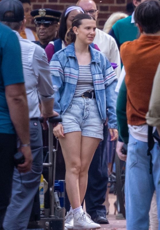 Millie Bobby Brown at "The Electric State" Filming Set in Atlanta 04/02/2024