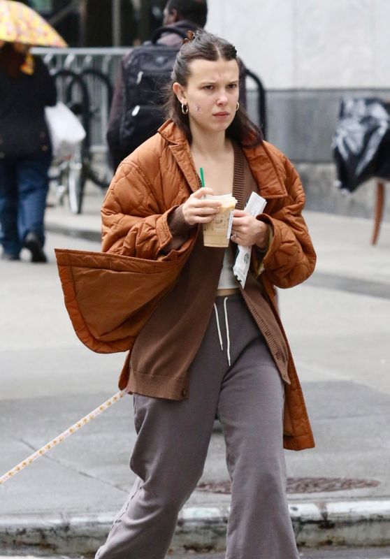 Millie Bobby Brown Out in New York City 04-18-2024