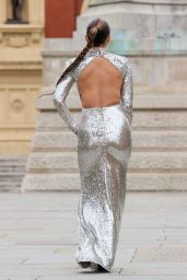 Myleene Klass Dazzles in a Glamorous Silver Sequin Gown for Classic FM Live Arts Show 04-22-2024
