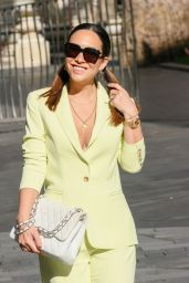 Myleene Klass in a Mint Green Trouser Suit in London 04/01/2024