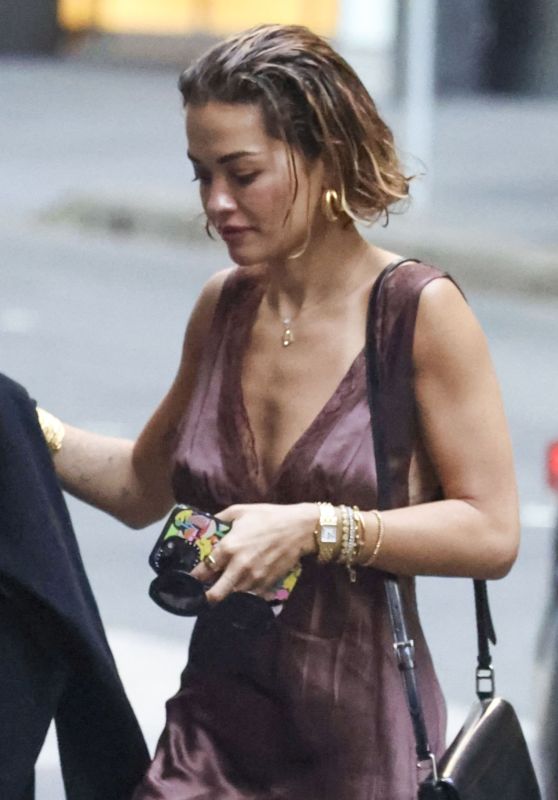 Rita Ora Heading to Trendy French Restaurant Huberts in Sydney 03/29/2024