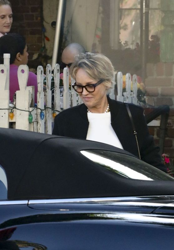 Sharon Stone in a Bentley in Beverly Hills 04-17-2024