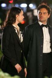 Sofia Carson and Sebastian De Souza at "The Life List" Filming Set in New York 04-22-2024
