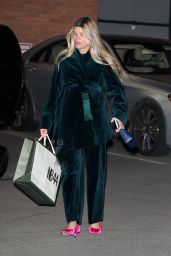 Sofia Richie in a Green Velvet Ensemble Exiting the NB44 Party in Beverly Hills 04/05/2024