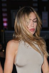 Abbey Clancy Exit From Strictly Confidential Screening in a Tight Dress in London 05-08-2024