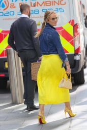 Amanda Holden Stuns in Yellow Satin Ensemble in London 05-09-2024