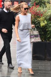 Amanda Holden Wearing a Tight Blue Skirt and Matching Dress in London 05-28-2024