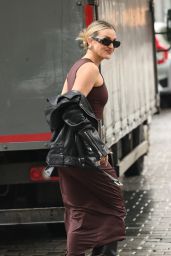 Ashley Roberts in a Tight High Split Dress and Boots in London 05-28-2024