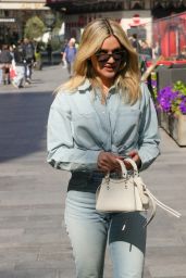 Ashley Roberts in Double Denim Crop Top and Tight Jeans in London 05-08-2024