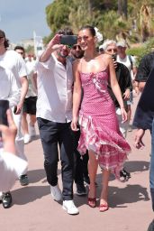 Bella Hadid Makes a Bold Statement at Cannes with Keffiyeh-Inspired Dress