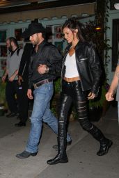 Bella Hadid Stuns in Leather Pants Alongside Cowboy Boyfriend at the The Flower Shop in New York 05-03-2024