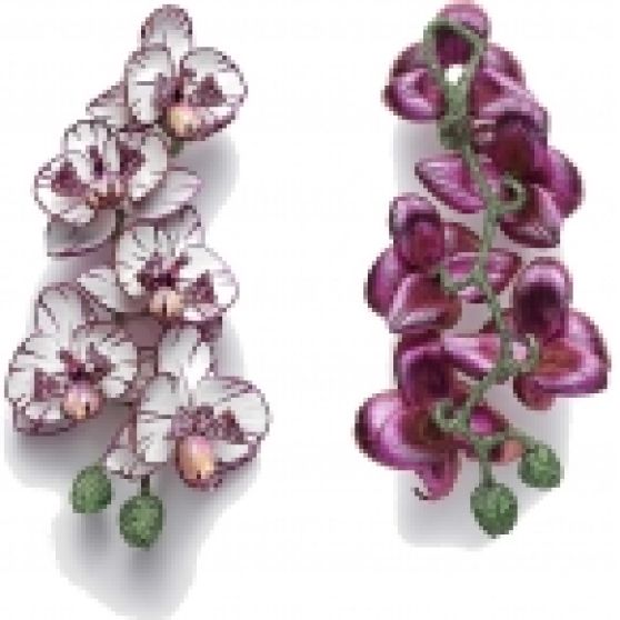 Chopard Orchid Earrings in Titanium with Pink Sapphires