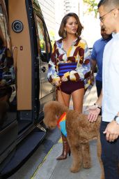 Chrissy Teigen and John Legend Showcase Stylish Looks While Promoting New Dog Food Brand in NYC