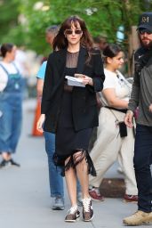 Dakota Johnson Arrives at "Materialists" Set in New York 05-08-2024