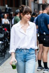 Dakota Johnson at "Materialists" Set in New York 05-08-2024