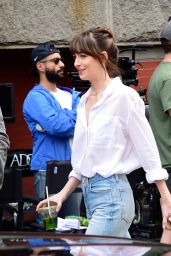 Dakota Johnson at "Materialists" Set in New York 05-08-2024