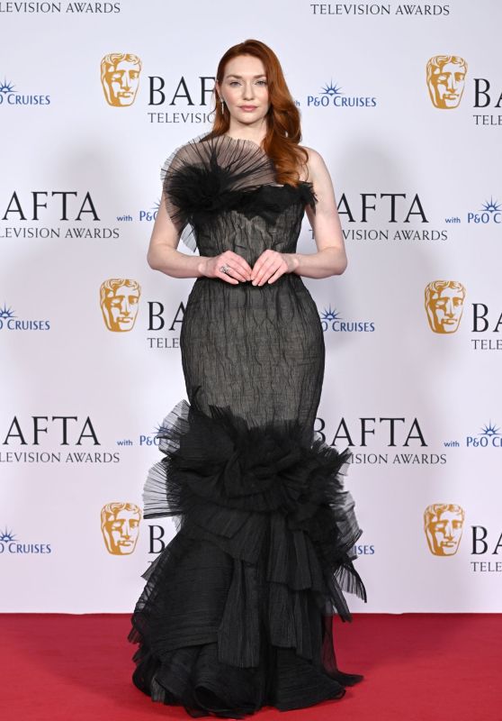 Eleanor Tomlinson Stuns in a $4,000 Black Marchesa Dress at the BAFTA TV Awards 2024