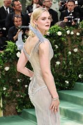 Elle Fanning Stuns in Ethereal Balmain Gown at the 2024 Met Gala