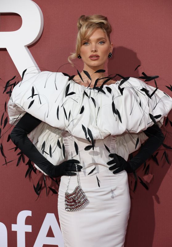 Elsa Hosk Stuns in Feathered Nina Ricci Gown at amfAR Gala Cannes 2024