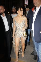 Eva Longoria in a Transparent Dress at Môme Beach in Cannes 05-19-2024