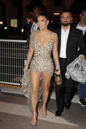 Eva Longoria in a Transparent Dress at Môme Beach in Cannes 05-19-2024